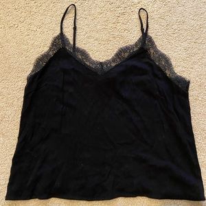 Black lace trim top